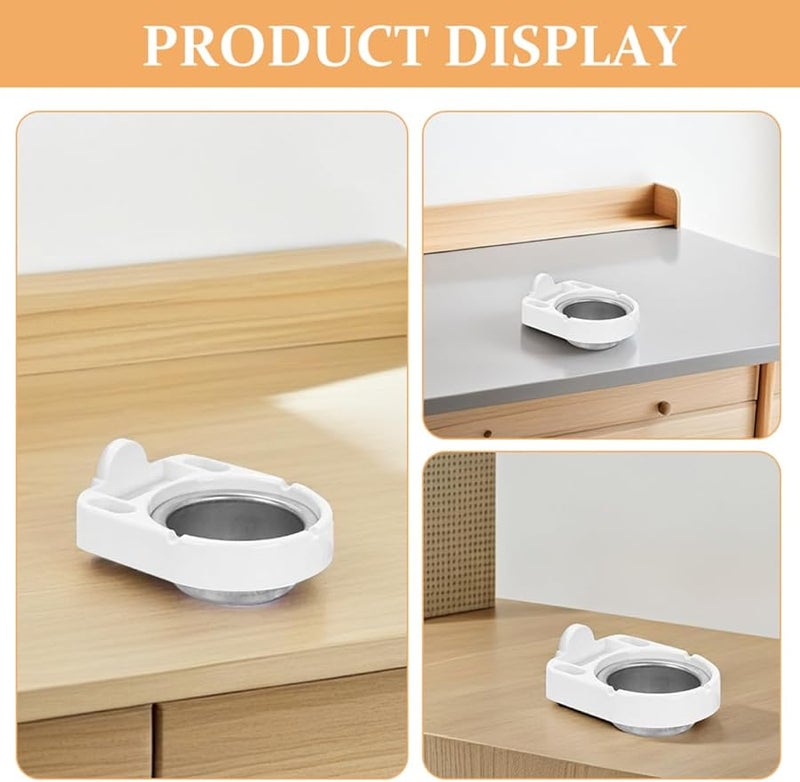 Wall Mounted Stainless Steel Ashtray with Detachable Bin No Drill Installation White - Image 3